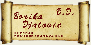 Borika Đalović vizit kartica